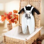Quilted Padded Baby Fur Printed Panda Jumpsuit & Under Jumpsuit